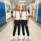 LUXE DIVA Girls Pack of 2 Fleece Jogging Bottoms Kids PE Tracksuit Trousers School Sportswear