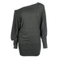 LUXE DIVA One Off-Shoulder Tops with Long Sleeves, Off Shoulder Batwing Jumper, Ladies Batwing Top in Black, Red, White Plus 21 Colors More UK