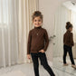 LUXE DIVA Kids Ribbed Polo Neck Top