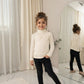 LUXE DIVA Kids Ribbed Polo Neck Top