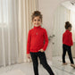 LUXE DIVA Kids Ribbed Polo Neck Top