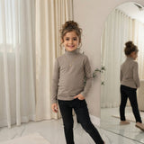 LUXE DIVA Kids Ribbed Polo Neck Top