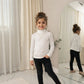 LUXE DIVA Kids Ribbed Polo Neck Top