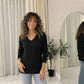 LUXE DIVA Women’s Long Sleeve V Neck Chunky Cable Knit Jumper for Ladies Casual Pullover Sweater for Women UK Size 8-22