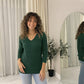 LUXE DIVA Women’s Long Sleeve V Neck Chunky Cable Knit Jumper for Ladies Casual Pullover Sweater for Women UK Size 8-22
