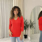 LUXE DIVA Women’s Long Sleeve V Neck Chunky Cable Knit Jumper for Ladies Casual Pullover Sweater for Women UK Size 8-22