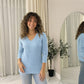 LUXE DIVA Women’s Long Sleeve V Neck Chunky Cable Knit Jumper for Ladies Casual Pullover Sweater for Women UK Size 8-22