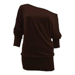 Load image into Gallery viewer, LUXE DIVA One Off-Shoulder Tops with Long Sleeves, Off Shoulder Batwing Jumper, Ladies Batwing Top in Black, Red, White Plus 21 Colors More UK
