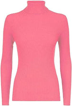 Load image into Gallery viewer, LUXE DIVA Women Ladies Ribbed Stretch Polo Turtle Neck Rib Top Jumper UK Size S/M-XXXL
