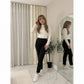 LUXE DIVA Women’s Plus Size Polo Roll Neck Jumper