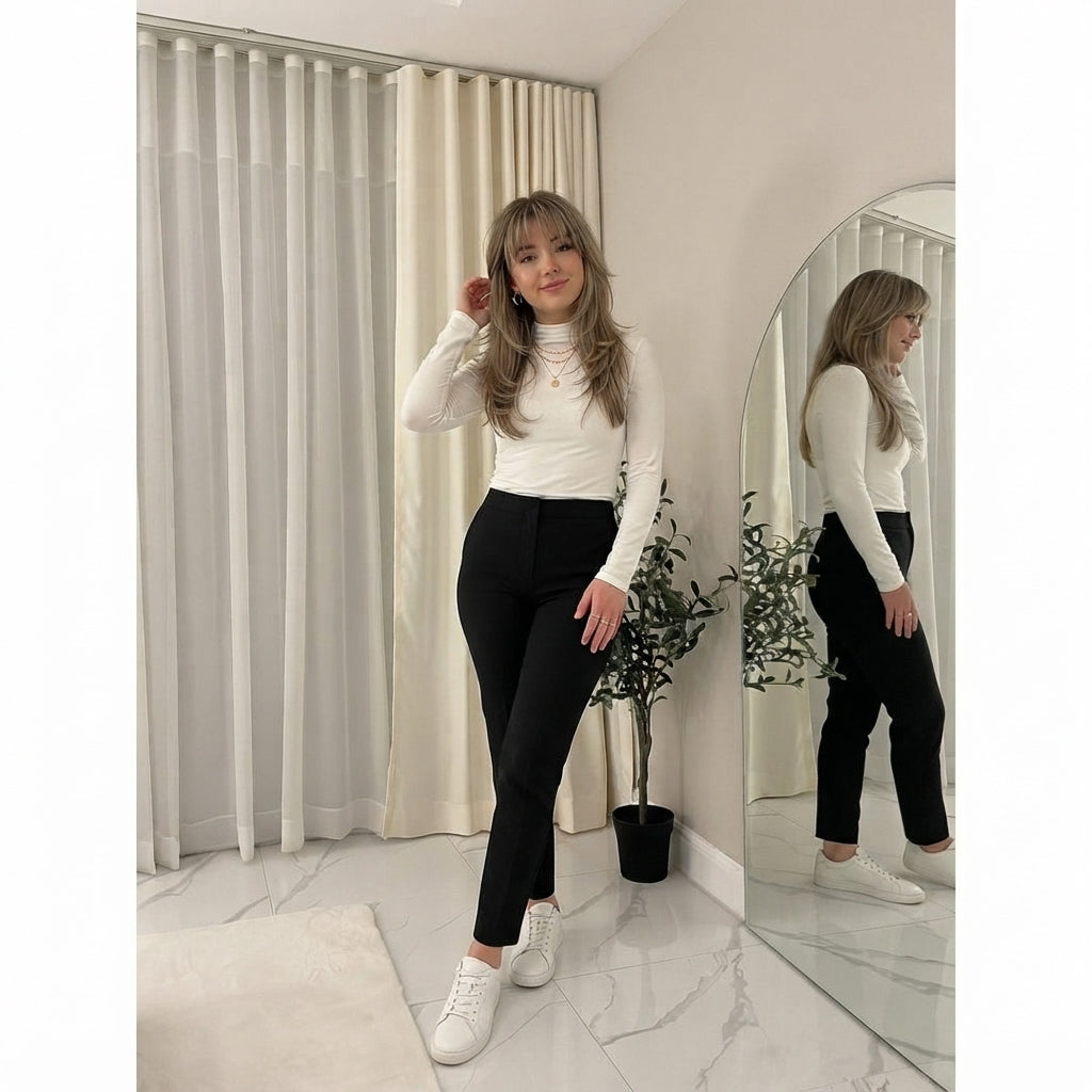 LUXE DIVA Women’s Plus Size Polo Roll Neck Jumper