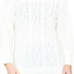 LUXE DIVA LADIES ROUND NECK LONG SLEEVE KNITTED JUMPER SELF PATTERN WITH DIAMOND ALL WAY DOWN CABLE KNIT