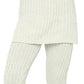 LUXE DIVA Ladies Chunky Cable Knitted Polo High Neck Top Leggings Lounge wear Suit Set