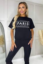 Load image into Gallery viewer, LUXE DIVA Ladies Short Sleeve Paris Print Oversized T-Shirt Top
