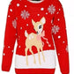 LUXE DIVA Women's Knitted Rudolph on wall Xmas Snowflake Ladies kids Reindeer Pom Jumpers