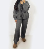 Load image into Gallery viewer, LUXE DIVA Women&#39;s Bow Tie Front Cardigan V Neck Long Sleeve Y2k Knitted Cardigan Sweater
