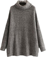Load image into Gallery viewer, LUXE DIVA Women Chunky Knitted High Polo Roll Neck Baggy Oversized Winter Jumper Dress Top
