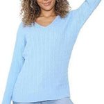 Load image into Gallery viewer, LUXE DIVA Women’s Long Sleeve V Neck Chunky Cable Knit Jumper for Ladies Casual Pullover Sweater for Women UK Size 8-22
