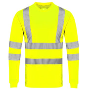 Hi Vis T-Shirt High Visibility Safety Security Worker Viz Reflective Tape Tops