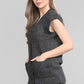 LADIES SLEEVELESS 5 BUTTON WAISTCOAT KNITTED 2 POCKETS V/NECK SELF COLOUR KNITWEAR FRONT PATTERN W/COAT ALL YEAR ROUND WEAR