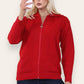 Women's Ladies Knitted Cable Zipper Collar 2 Pockets Zip All The Way Down 8-14