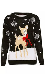 Load image into Gallery viewer, LUXE DIVA Women&#39;s Knitted Rudolph on wall Xmas Snowflake Ladies kids Reindeer Pom Jumpers
