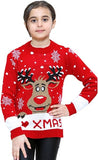 LUXE DIVA Kids Love Xmas Christmas Jumper Unisex Rudolph
