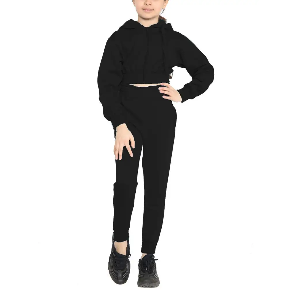 Girls crop tracksuit sales