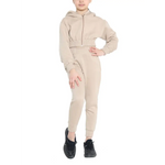 Load image into Gallery viewer, Girls Crop Set Kids Zip Hooded Crop Jogging Tracksuit -
