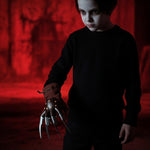 Load image into Gallery viewer, LUXE DIVA Kids Halloween Costume Red Green Stripe Knitted Jumper Explore Hat Scary Mask &amp; Claw Hand Glove Halloween Cosplay Horror Fancy Dress Costume Suit Sweater+Top+Hat+Mask+Glove For Kids
