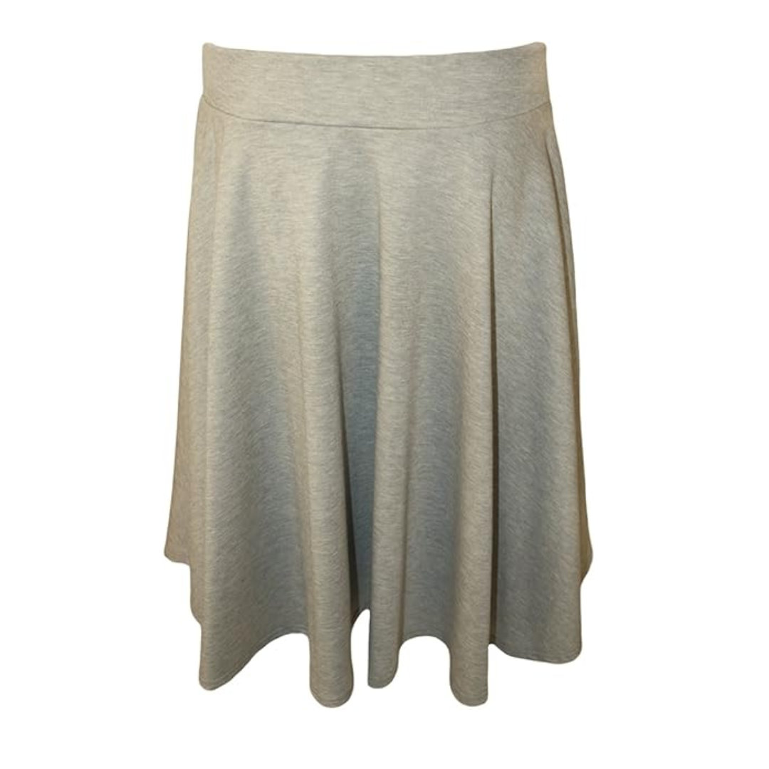 LUXE DIVA Women's Plus Size Flared Skater Skirt – Plain, Stretchy, Elastic Waist Casual Short Skirt for Ladies – UK Sizes 14 to 28 Summer Wear