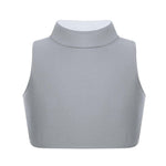 Load image into Gallery viewer, LUXE DIVA Girls Gymnastics Crop Tops – Kids Sleeveless Turtle Neck Crop Top for Dance, Yoga, Sports, Running – Plain Summer Vest Activewear for Girls Ages 5-13 Years
