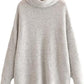 LUXE DIVA Women Chunky Knitted High Polo Roll Neck Baggy Oversized Winter Jumper Dress Top