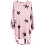 Load image into Gallery viewer, Italian Womens Ladies Batwing Stars Print High Low Hem
