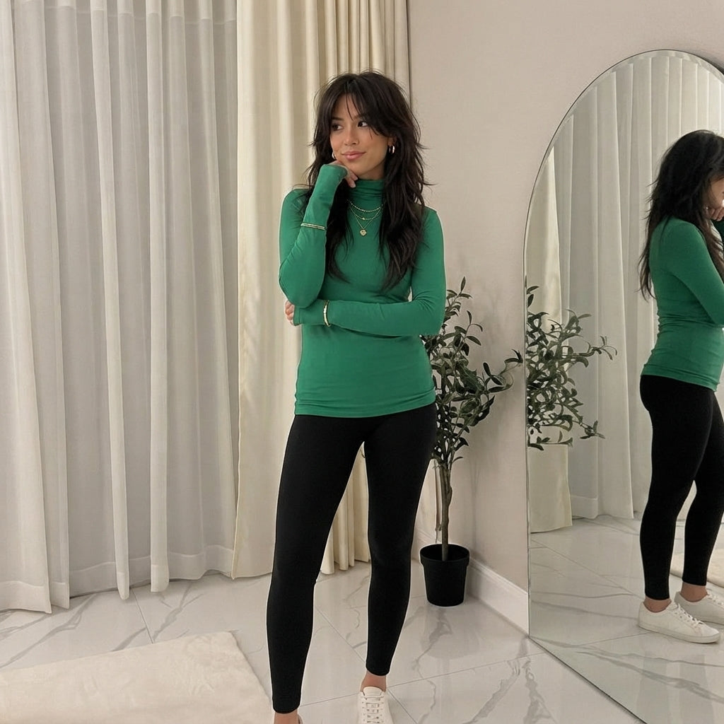 LUXE DIVA Women’s Plus Size Polo Roll Neck Jumper