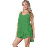 Load image into Gallery viewer, LUXE DIVA Womens Cami Pleated Frill Hem Top Matching Frill
