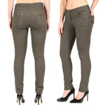 Load image into Gallery viewer, LUXE DIVA Ladies Women &amp; Girls Stretch Denim Look Skinny Jeggings Leggings with Zip and Pockets UK Size 10-22
