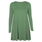 Load image into Gallery viewer, LUXE DIVA WOMEN LADIES LONG SLEEVE SWING DRESS FLARED A LINE SKATER DRESS TOP SIZE 8-26
