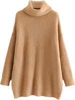 Load image into Gallery viewer, LUXE DIVA Women Chunky Knitted High Polo Roll Neck Baggy Oversized Winter Jumper Dress Top
