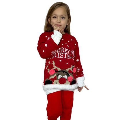 Kids Boys Girls Children Unisex XMAS Christmas Jumpers Knitted Reindeer Rudolph - LUXE DIVAKids Boys Girls Children Unisex XMAS Christmas Jumpers Knitted Reindeer RudolphKnitted Reindeer RudolphLUXE DIVALUXE DIVAMultiPomJumpRed5-6Kids Boys Girls Children Unisex XMAS Christmas Jumpers Knitted Reindeer Rudolph5 - 6 YearsMerry Christmas - Red