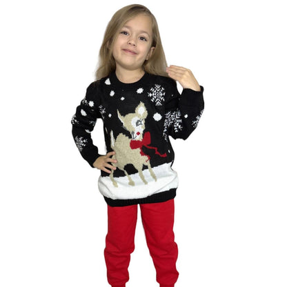 Kids Boys Girls Children Unisex XMAS Christmas Jumpers Knitted Reindeer Rudolph - LUXE DIVAKids Boys Girls Children Unisex XMAS Christmas Jumpers Knitted Reindeer RudolphKnitted Reindeer RudolphLUXE DIVALUXE DIVABambiJumpBlack5-6Kids Boys Girls Children Unisex XMAS Christmas Jumpers Knitted Reindeer Rudolph5 - 6 YearsBambi - Black