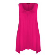 Ladies Hanky Hem Womens Sleeveless Scoop Neck Jersey Long