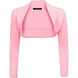 Ladies Plain Long Sleeve Bolero Shrug Crop Top Cropped