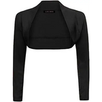 Load image into Gallery viewer, Ladies Plain Long Sleeve Bolero Shrug Crop Top Cropped
