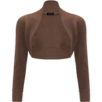 Load image into Gallery viewer, Ladies Plain Long Sleeve Bolero Shrug Crop Top Cropped
