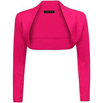 Load image into Gallery viewer, Ladies Plain Long Sleeve Bolero Shrug Crop Top Cropped
