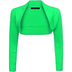 Load image into Gallery viewer, Ladies Plain Long Sleeve Bolero Shrug Crop Top Cropped
