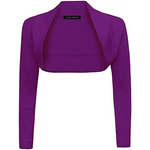 Load image into Gallery viewer, Ladies Plain Long Sleeve Bolero Shrug Crop Top Cropped
