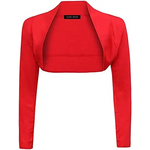 Load image into Gallery viewer, Ladies Plain Long Sleeve Bolero Shrug Crop Top Cropped
