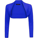 Load image into Gallery viewer, Ladies Plain Long Sleeve Bolero Shrug Crop Top Cropped
